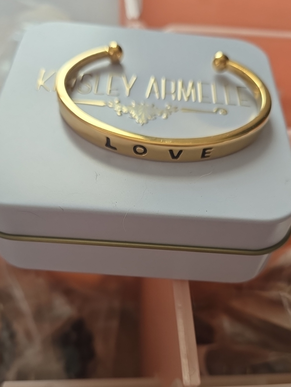 Kinsley Armelle Gold LOVE Open Cuff Bracelet